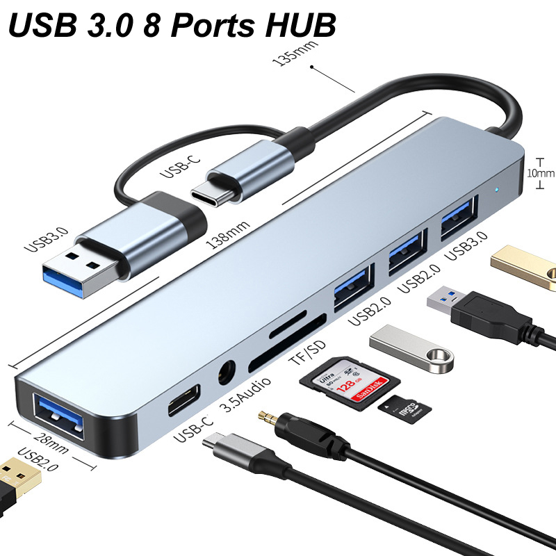 8-IN-1 USB TYPE-C 3.0 HUB 3.5M - огляд і ціна Usb Hub Type C