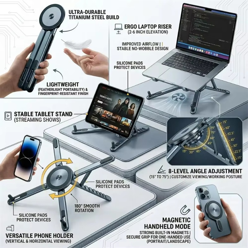Portable Magnetic Phone Holder - огляд і ціна Cooling Stand Tablet